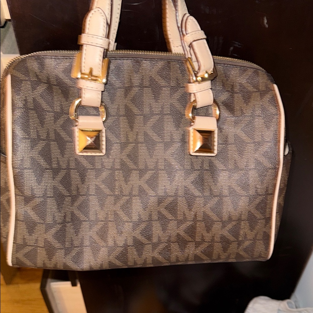 Michael Kors Brown Satchel with Gold Accents - Picture 5 of 15